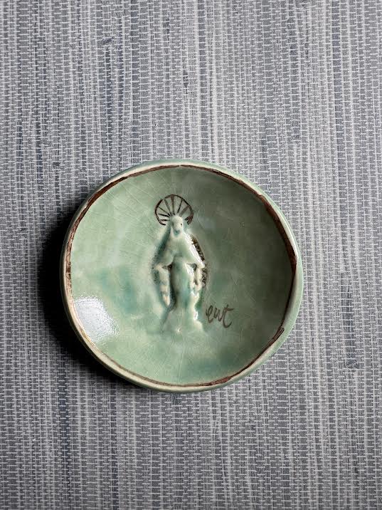 Blessing Bowl - Aqua Crackle Glaze