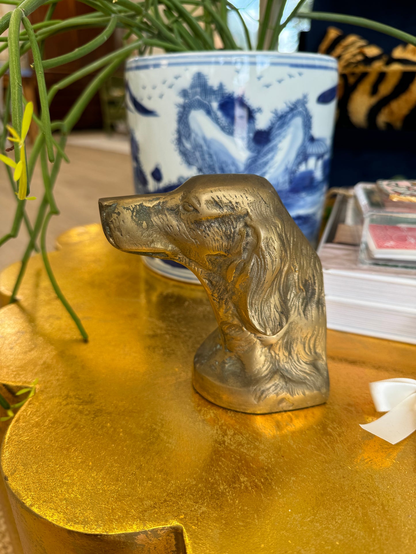 Brass Dog Bookend