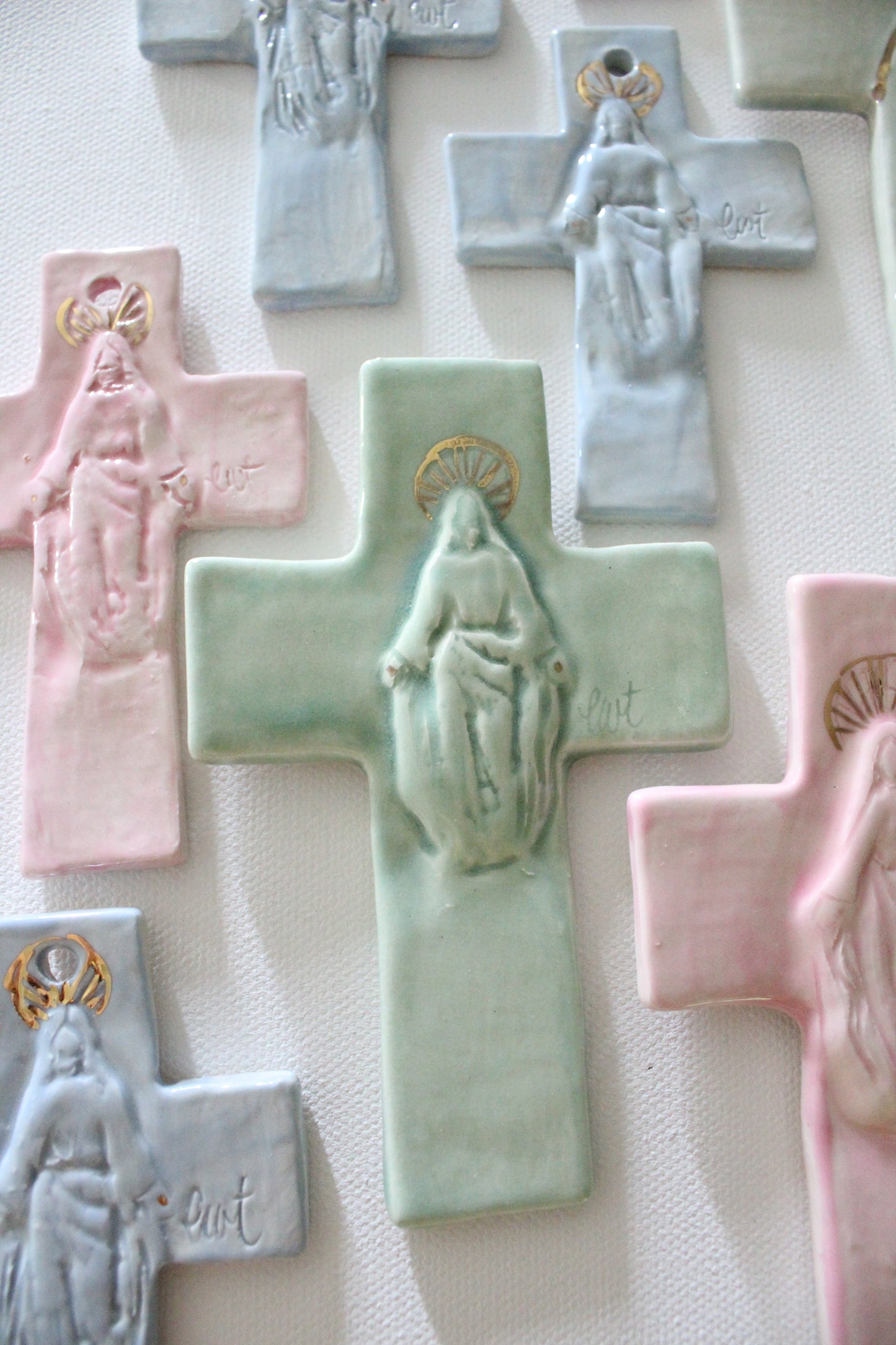 Green Jesus Hanging Cross
