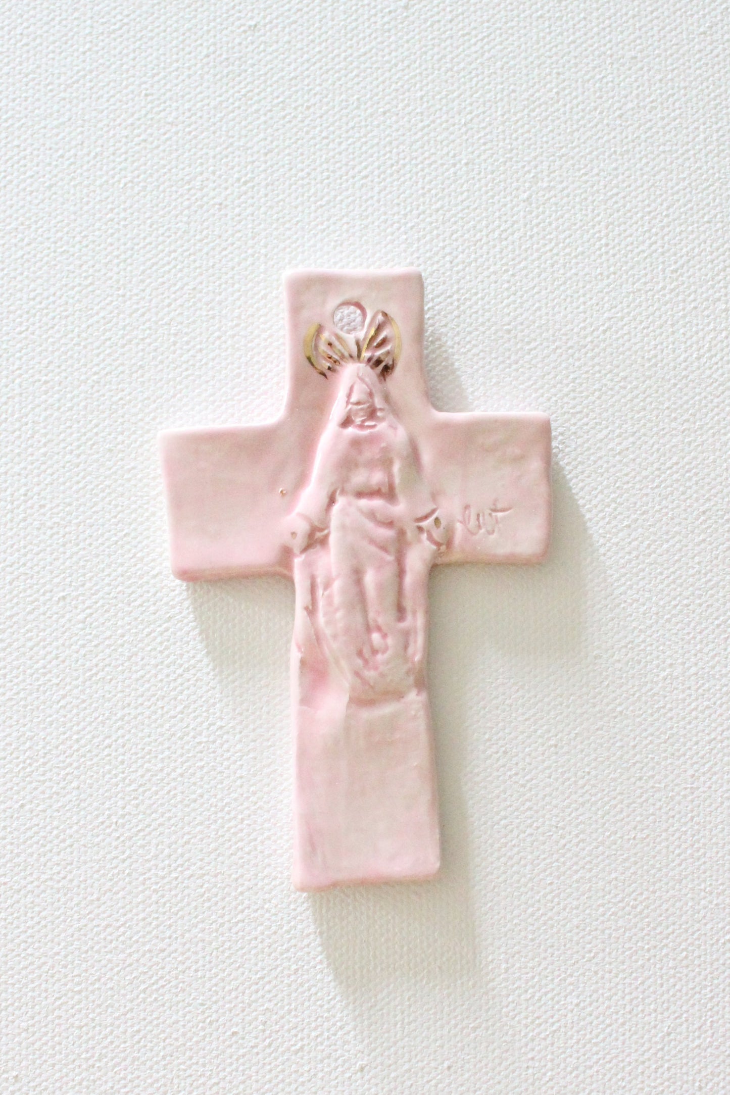 Pink Jesus Hanging Cross