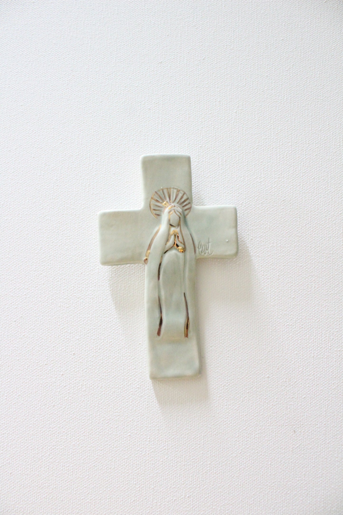 Celadon Mary Hanging Cross