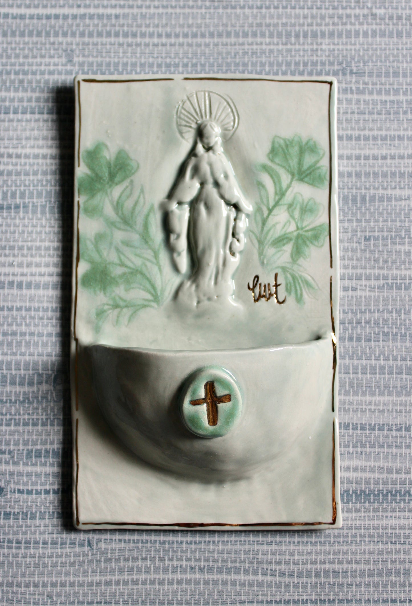 Large Font - Jade Flowered Mary