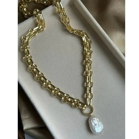 Pearl Chain Link Necklace