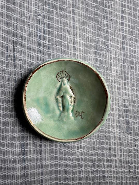 Blessing Bowl - Aqua Crackle Glaze