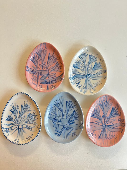 He Is Risen Egg Plates