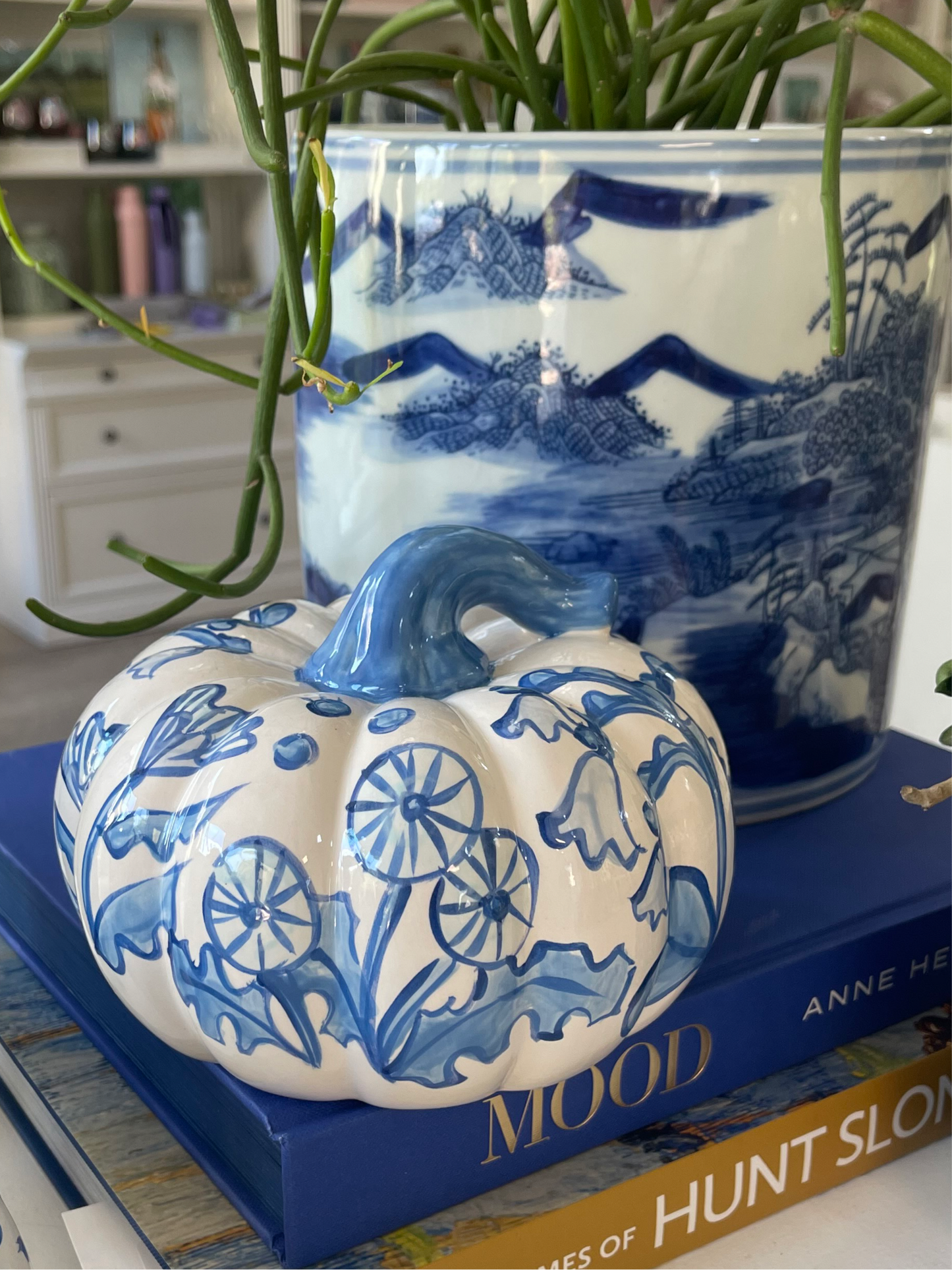 2024 Medium Blue and White Pumpkin