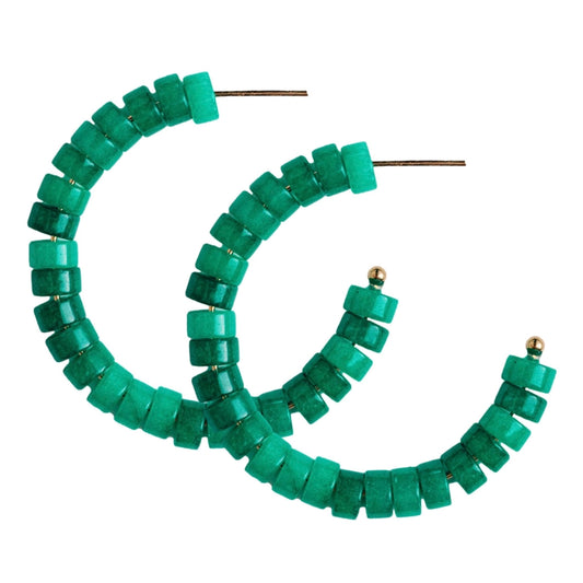 Green Beaded Hoop