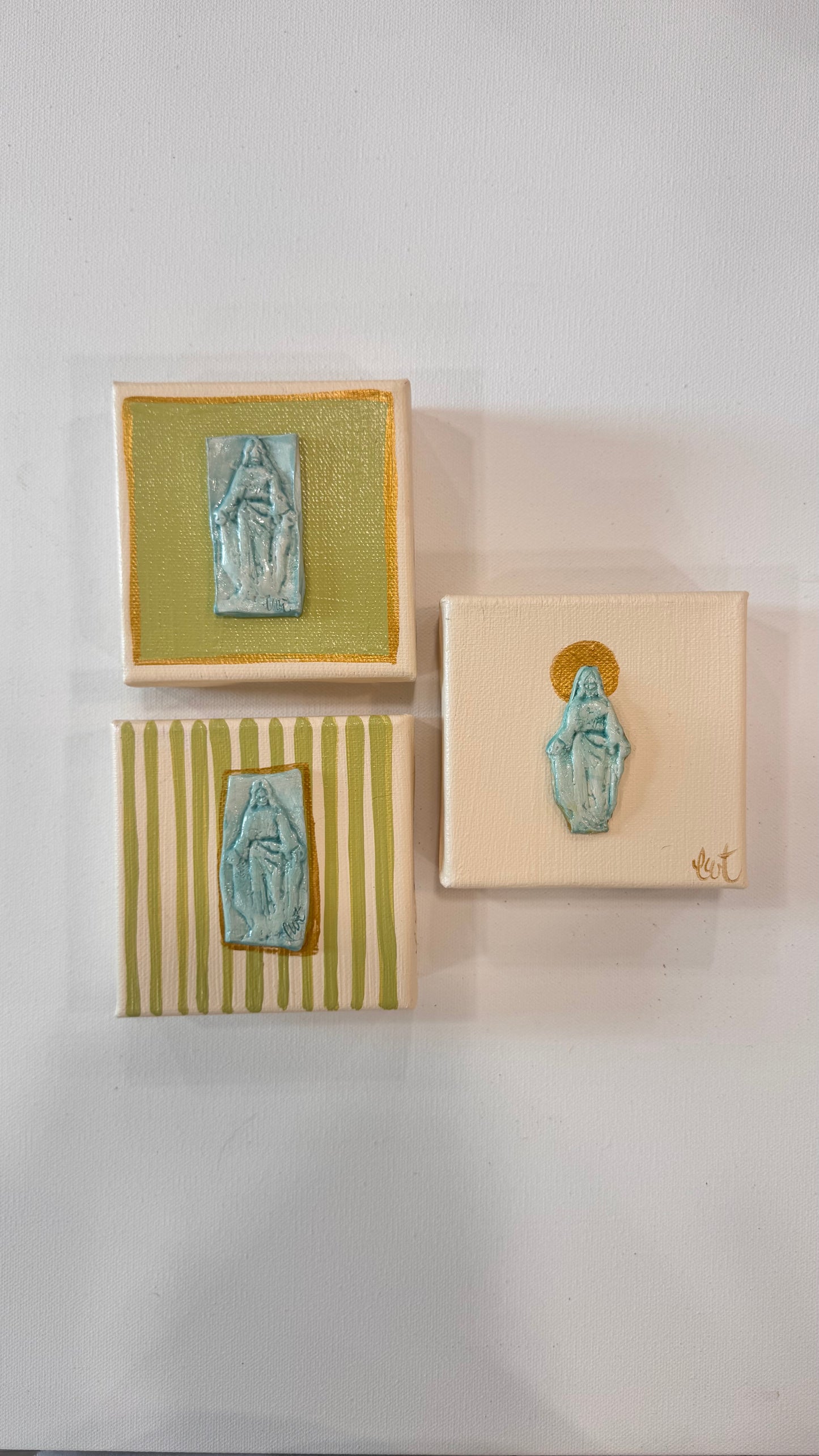 Green Square Jesus Icon Canvas