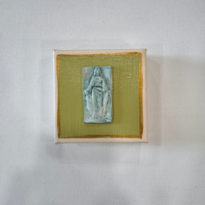 Green Square Jesus Icon Canvas