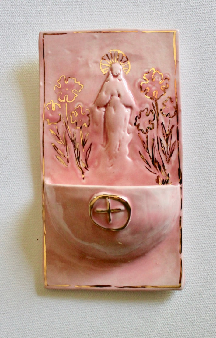 Large Font - Pink with Gilded Floral
