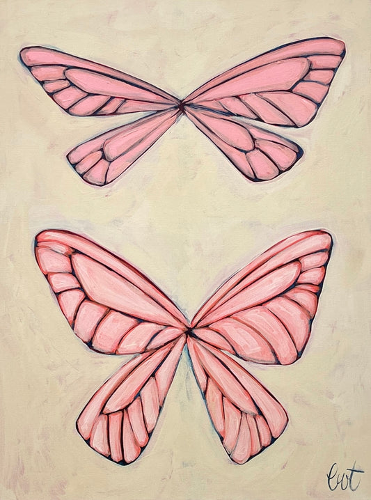 18x24 inch Butterflies, Acrylic on Canvas