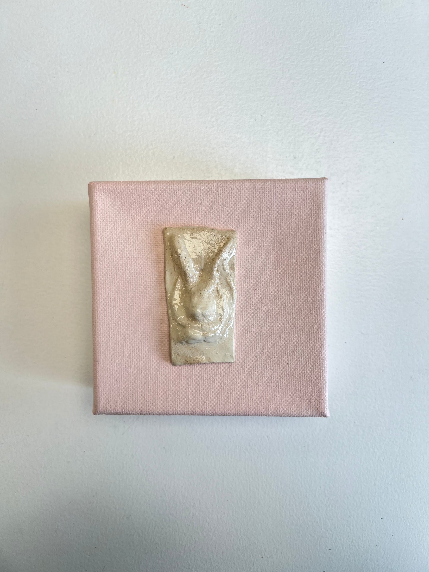 Bunny Intaglio on 4x4 in Canvas