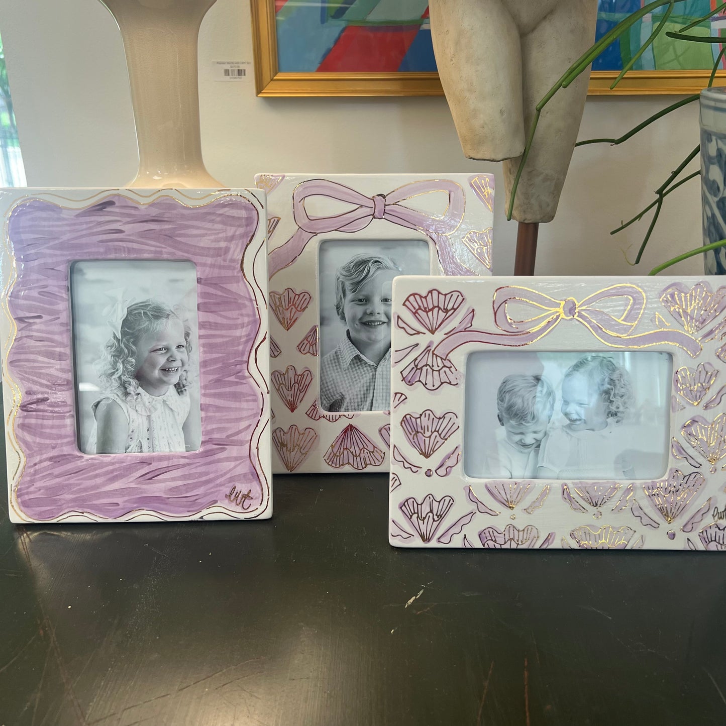 Purple and Gold Handpainted Frames