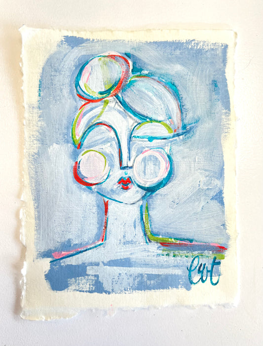Girl on Paper 2, 8.5x6.5 in