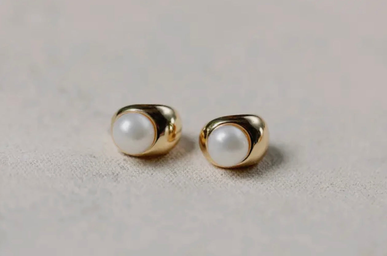 Pearl Huggie Mini Hoop Earrings