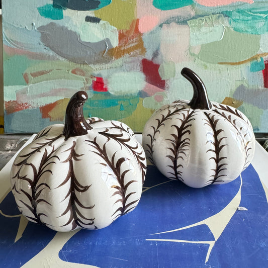 2024 Mini Brown and White Pumpkins