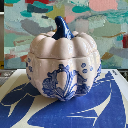 2024 Blush and Blue Pumpkin Jar