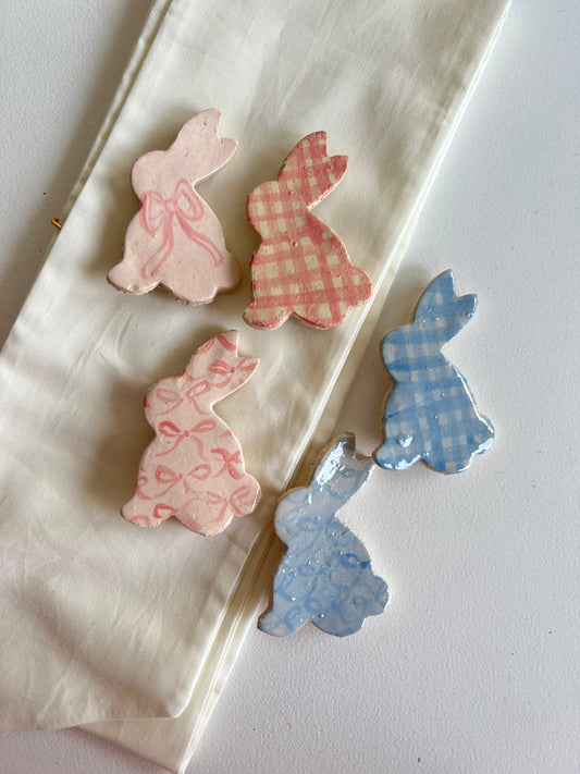 Easter Wreath Pin, Bunnies