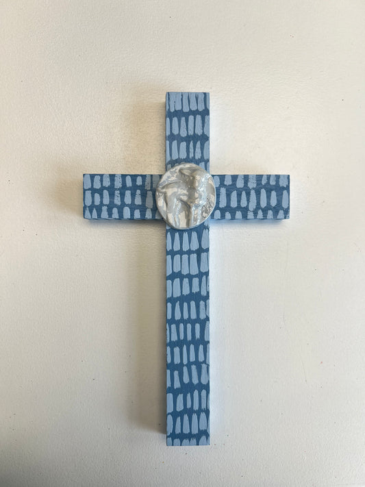 Blue Cross with Blue Lamb Intaglio
