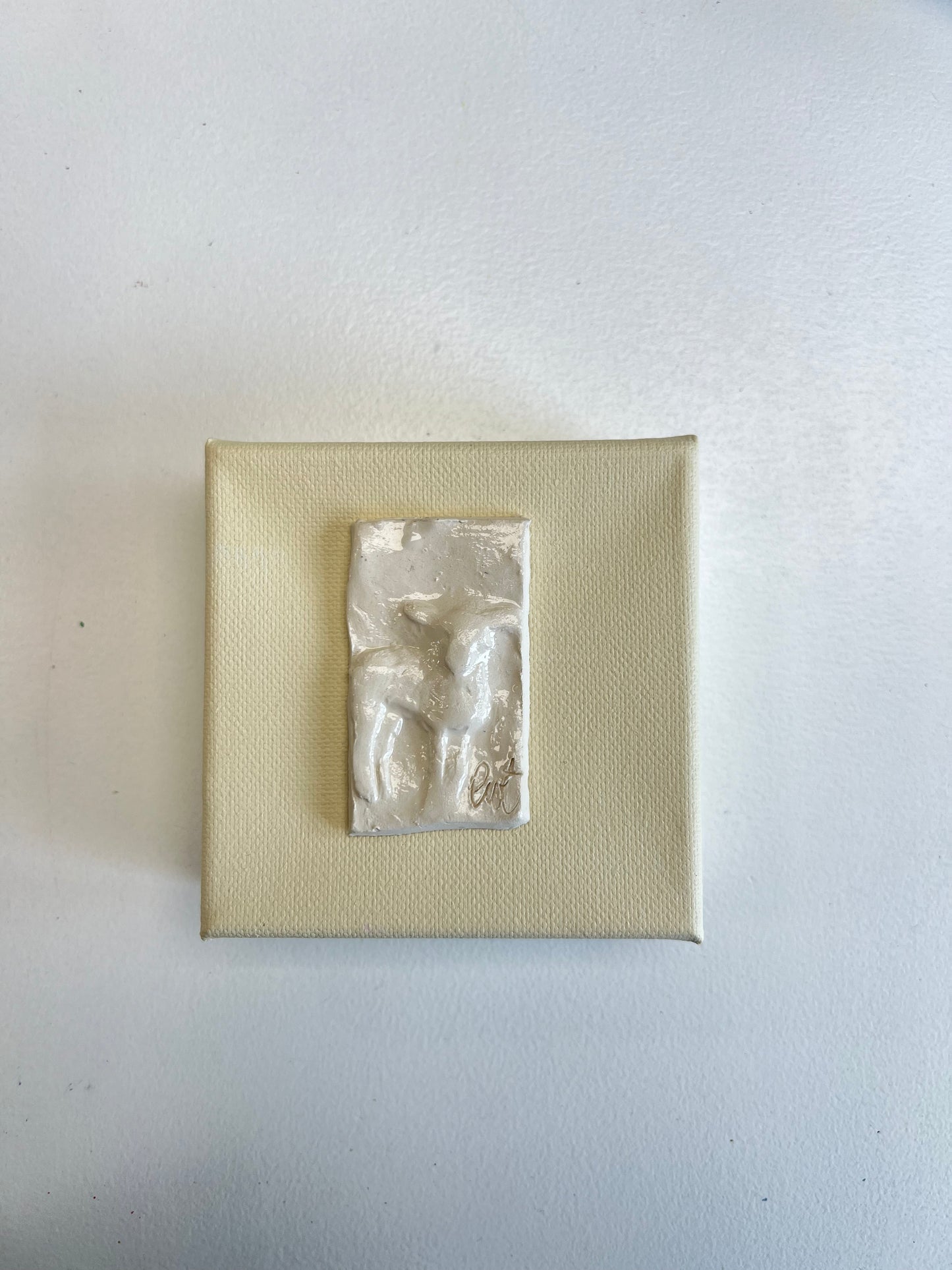 Lamb Intaglio on 4x4 in Canvas