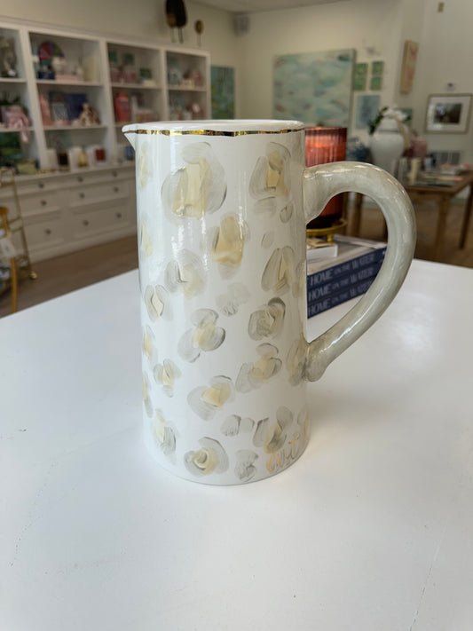 Neutral Leopard Tall Pitcher
