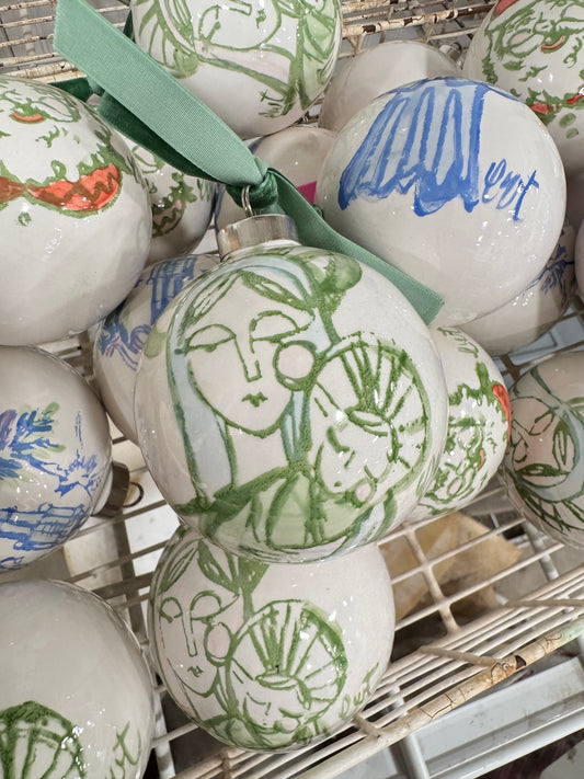 2025 Blue and Green Mary + Jesus ornament