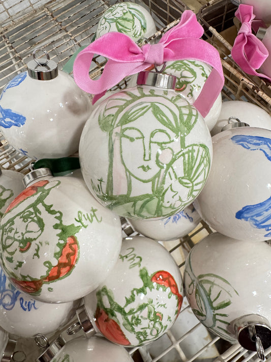 2025 Pink and Green Mary + Jesus ornament