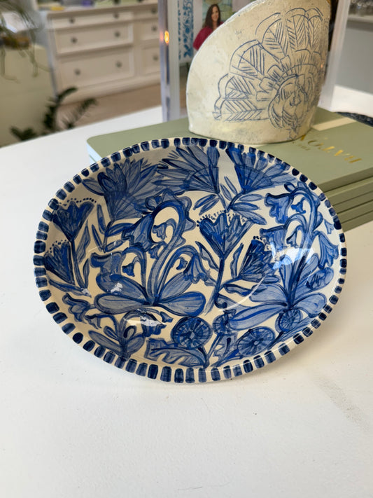 Blue + White Floral Dish