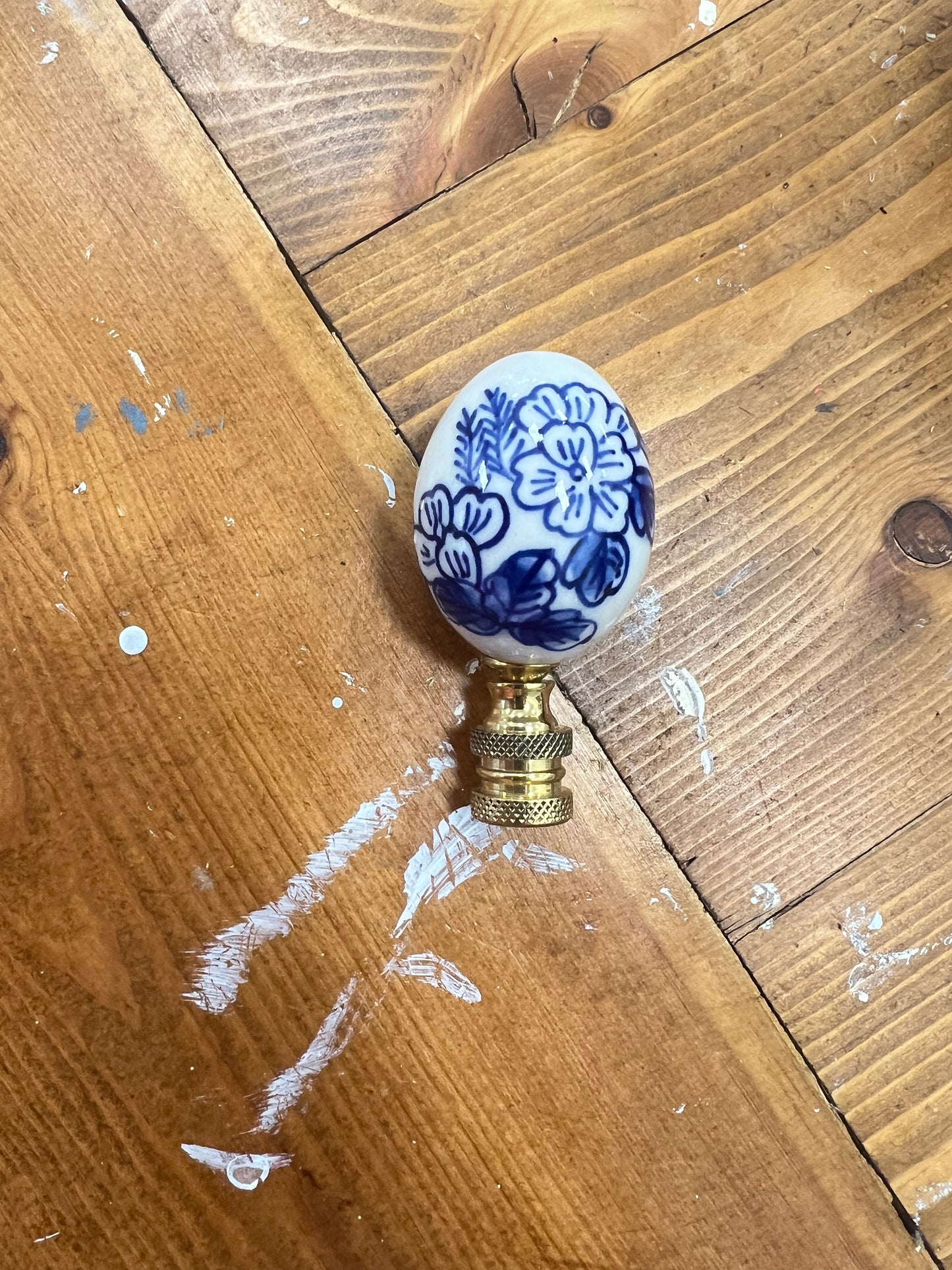 Blue and White Egg Finial