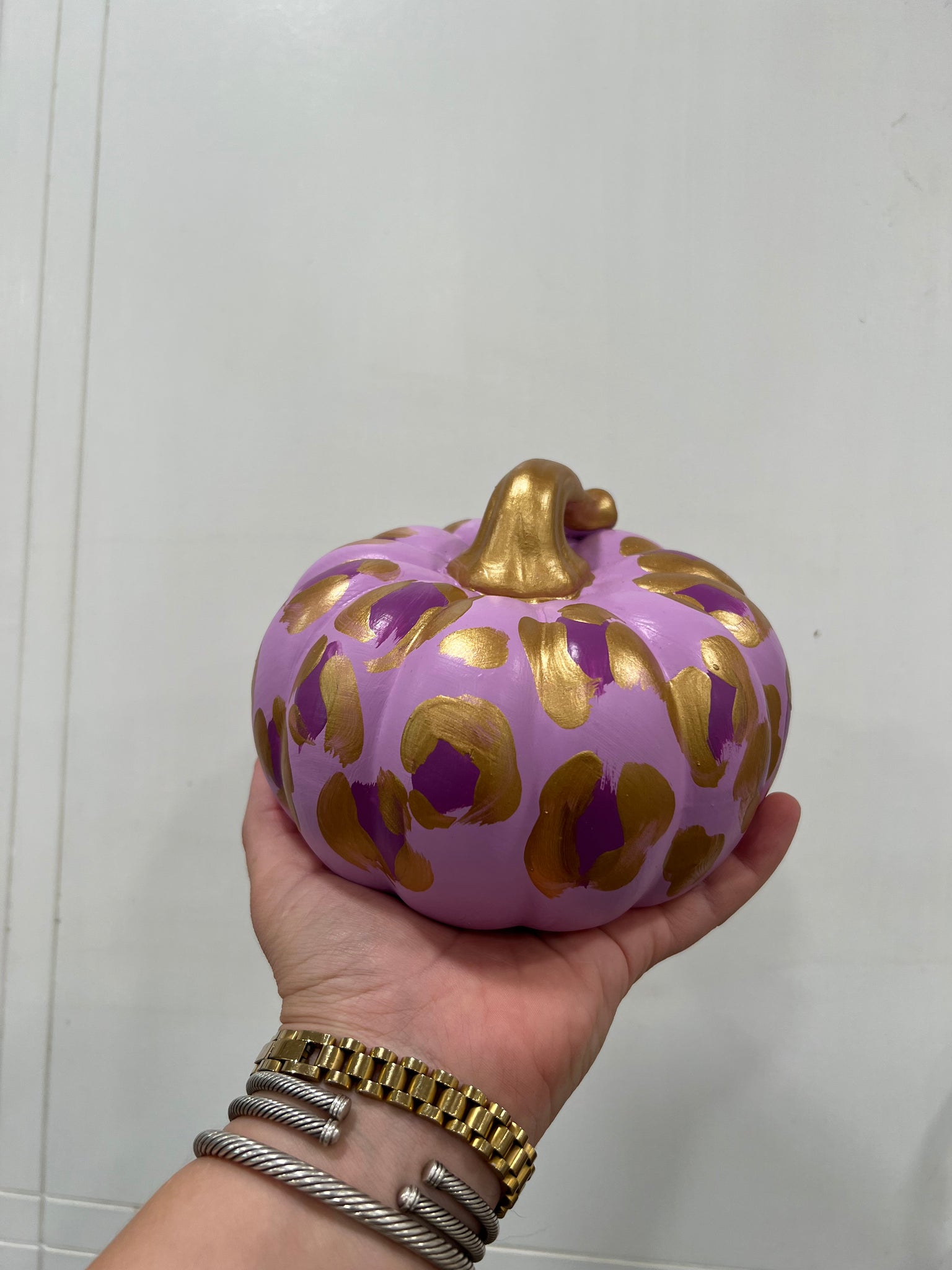 Purple + Gold Leopard Pumpkins