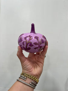 Small Purple Floral Pumpkin