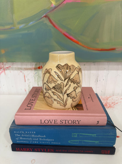 Cream and Brown Vase