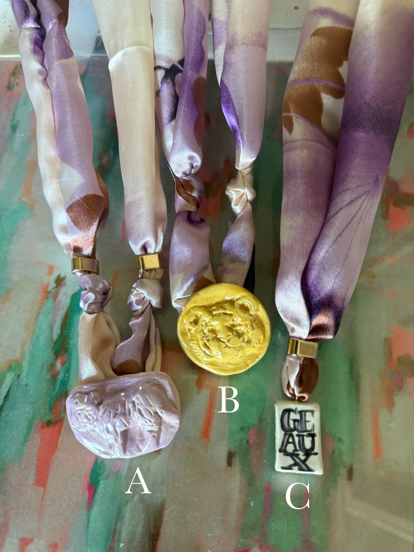 Purple Scarf Necklace