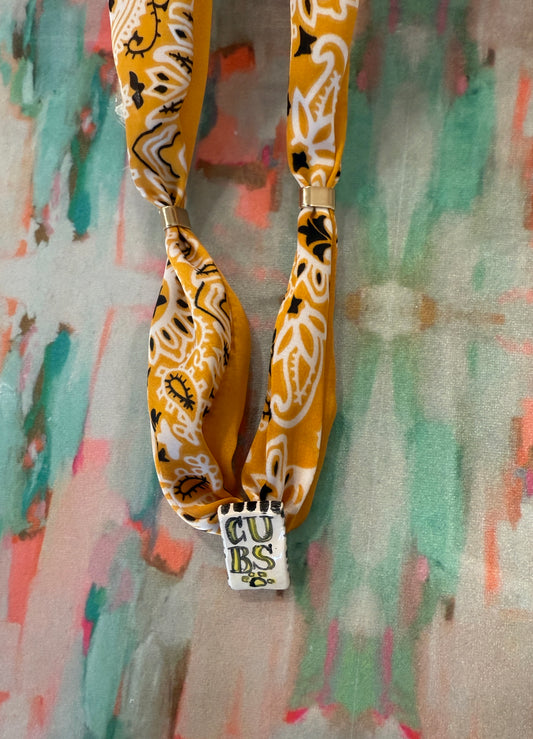 Yellow and Black Scarf Necklace