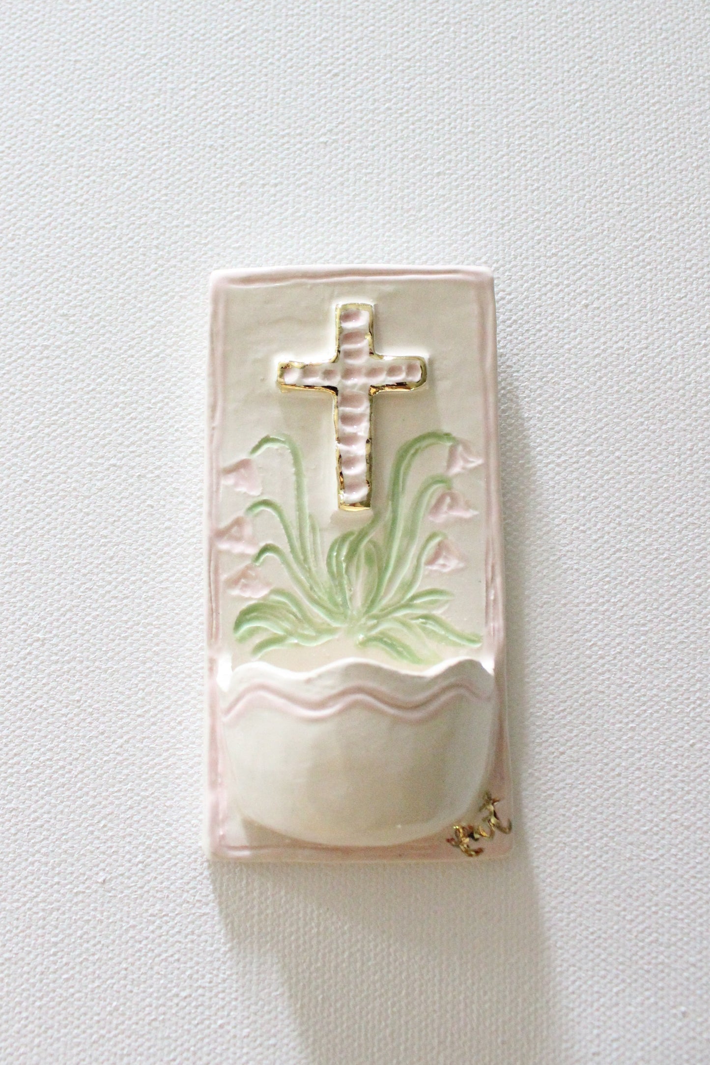 Pink Floral Cross Font, Rectangle