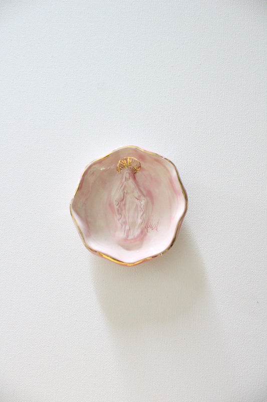 Wavy Pink Mary Blessing Bowl