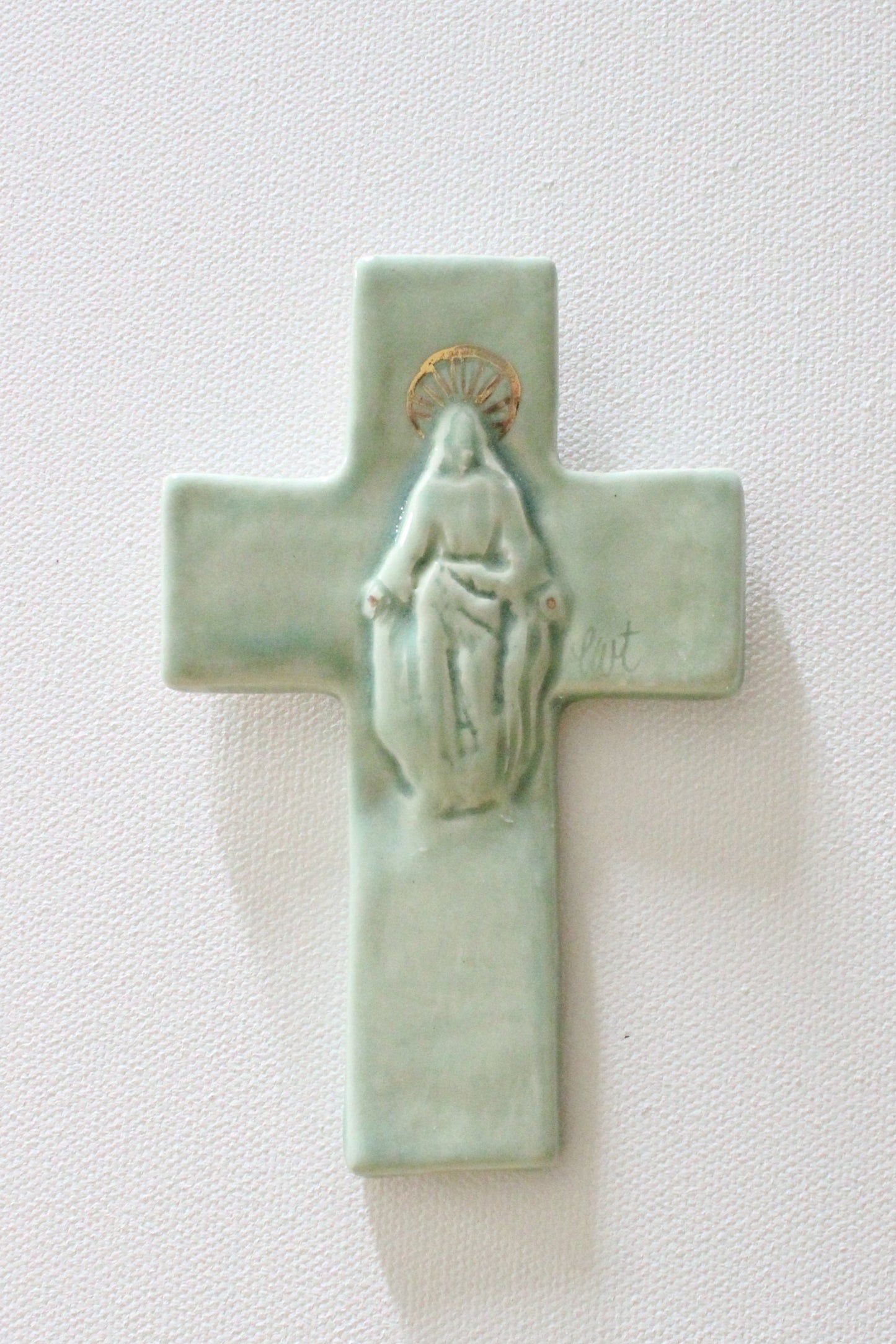 Green Jesus Hanging Cross