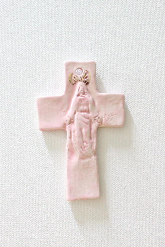 Pink Jesus Hanging Cross