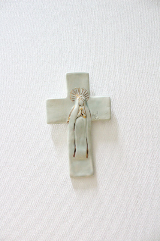 Celadon Mary Hanging Cross