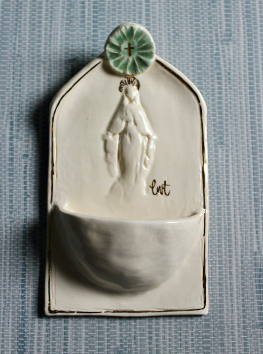Large Font - Jade Cross Adorned Mary