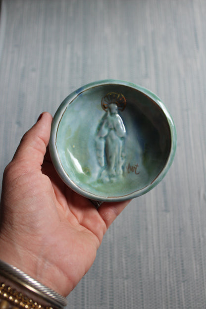 Blessing Bowl - Blue and Green Crackle Glaze