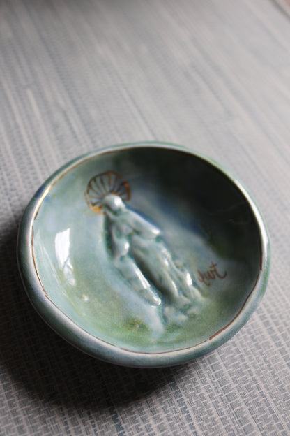 Blessing Bowl - Blue and Green Crackle Glaze
