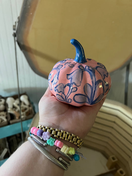 Mini Blue on Pink Pumpkin