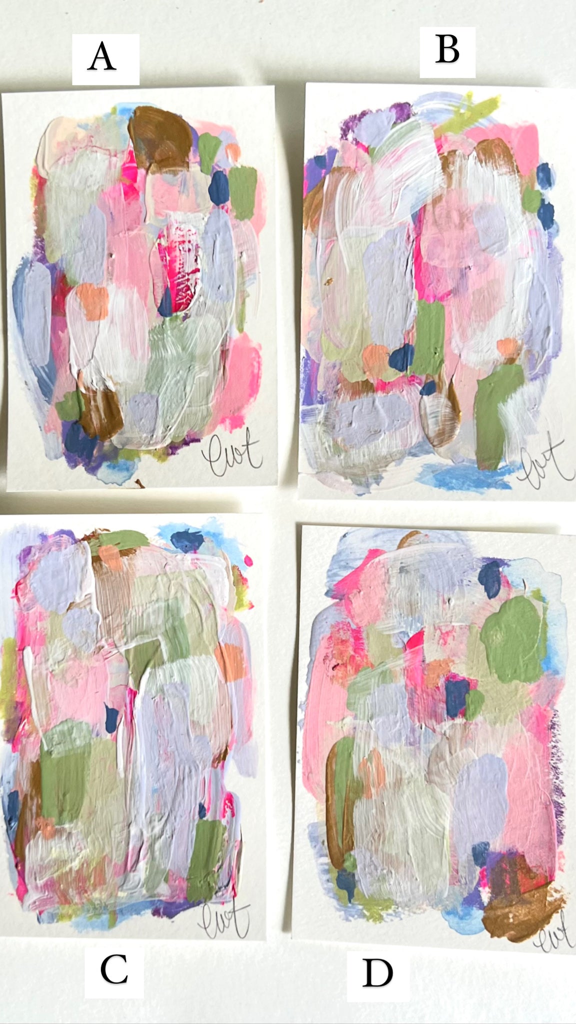 3 x 4.5 inch Abstracts on Paper