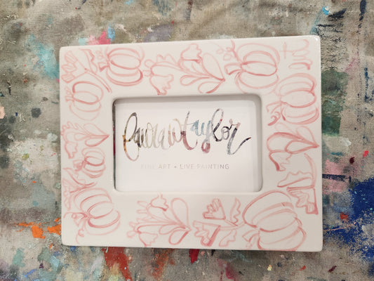 Pink Floral Pumpkin Frame #13