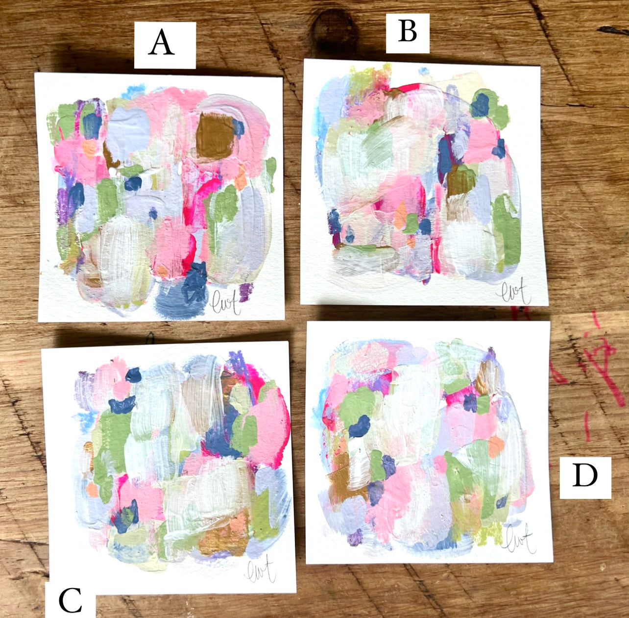 5 x 5 inch Abstracts on Paper