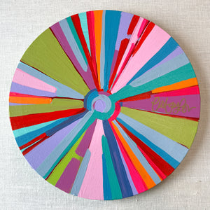 12in Circle Canvas Rainbow Sun V
