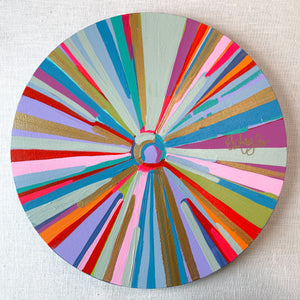 16in Circle Canvas Rainbow Sun I