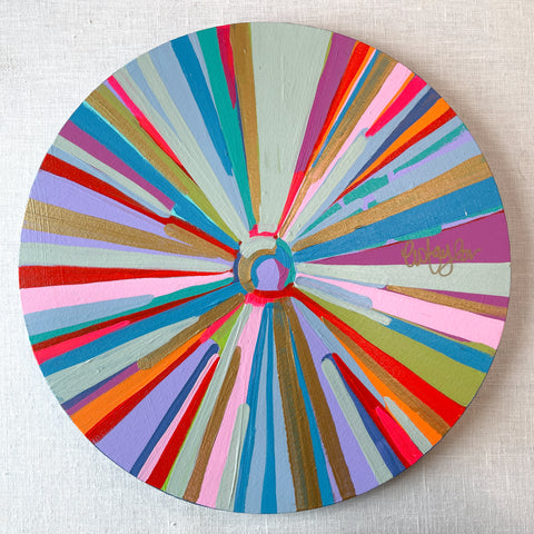 16in Circle Canvas Rainbow Sun I