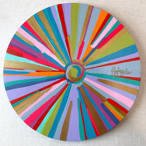 16in Circle Canvas Rainbow Sun III